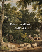 InSimSea Framed Canvas Wall Art Vintage Decor, Room Decor Classical Countryside Landscape Farmhouse Watercolor Painting Large Wall Art for Living Room Badroom Bathroom, 16"x24"