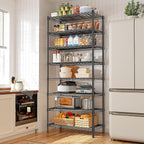 8 Tier Wire Shelving Unit Storage Shelves Loads 1200LBS,Adjustable Metal Shelving and Storage Wire Rack Pantry Shelves Commercial Shelf for Closet Kitchen Bathroom Office 72''H X 13.8''D X 23.6''W