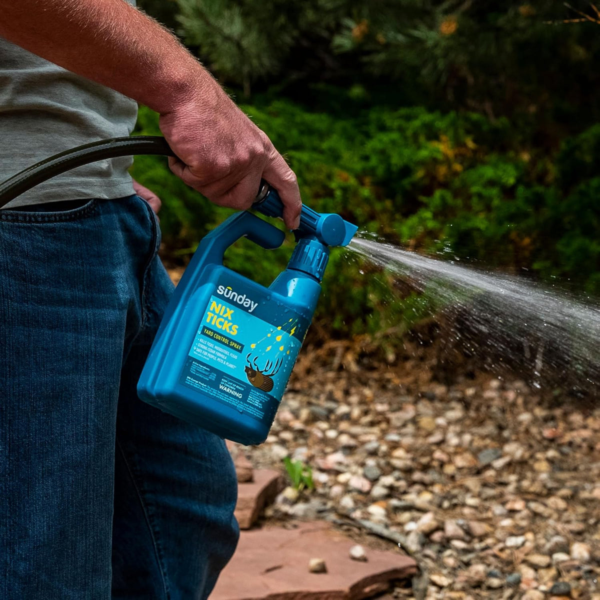 Sunday Nix Ticks - Tick Control Spray - Ready-to-Use Bug Spray - Concentrated Cedar Oil - Helps Kill Ticks, Tick Larvae, Fleas, and Mosquitos - Lasts up to 4 Weeks - 32 Fl Oz