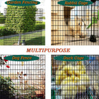Black Metal Garden Fence, 72inch(H) x 100ft(L), 2 inch x 3 inch,14GA 2/3/4/5/6 Ft Tall Chicken Wire PVC Coated Welded Wire Mesh Roll for Dogs Border Yard Vegetable Plant Protection Poultry Netting