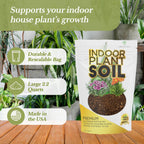 Indoor Plant Soil Premium All Purpose Blend | Large 2.2 Quarts | Ready to Use for Indoor Container and Houseplants | Peat, Coco Coir, Perlite, Dolomite | Made in USA