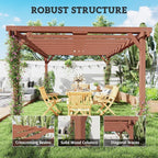 Outsunny 11' x 12.5' Outdoor Pergola, Wood Pergola Gazebo Grape Trellis with Stable Structure for Climbing Plant Support, Patio, Deck, Backyard, Lawn