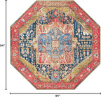 Unique Loom Outdoor Traditional Collection Area Rug - Limon (7' 10" Octagon Multi/Red)