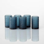 Fortessa Jupiter Beaded Hobnail Glass, 13 Ounce Iced Beverage (Set of 6), Cornflower Blue