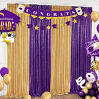 Gold Sequin Backdrop Curtains 2 Panels 2FTx8FT Glitter Gold Photo Backdrop for Wedding Party Stage Decorations