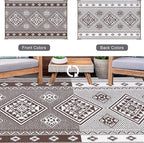 HiiARug Outdoor Rug for Patios Clearance 5'x7' Outdoor Plastic Straw Rug Waterproof Patio Camping Rug Reversible RV Mat Outdoor Area Rugs for Outdoors, RV, Patio, Backyard, Deck, Camping