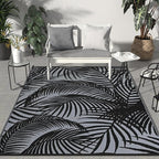 GENIMO Outdoor Rug 6' x 9' Waterproof for Patio Clearance, Reversible Plastic Straw Camping Carpet, Lightweight Mats for Rv, Backyard, Deck, Porch, Picnic, Beach, Balcony, Mix-Black & Gray