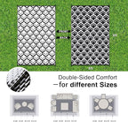 OLANLY Reversible Outdoor Rug 6x9 ft Clearance, Waterproof Outdoor Plastic Straw Rug with Interlacing Pattern, RV Mat for Patio, Camping, Balcony, Deck, Backyard, Black & White