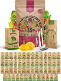 55 Vegetable Seeds Variety Pack - 35,600+ Non-GMO Heirloom Seeds for Planting Vegetables and Fruits in Individual Seed Packets, Home Garden Seeds for Hydroponic, Indoor and Outdoors Gardening