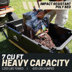 Heavy-Duty Garden Cart on Wheels – 7 Cu. Ft. 2-in-1 Utility Wagon & Wheelbarrow, Push or Tow Design, 1200 lb. Capacity, All-Terrain Utility Cart with 13" No-Flat Wheels
