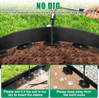 Landscape Edging - 2” x 80’ Garden Edging Border with 90 Stakes, 0.15" Thick No Dig Lawn Edging for Landscaping for Garden Bed, Yard, Flower Bed Border Edging with Connector for Outdoor