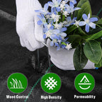 4FT x 50FT Weed Barrier Landscape Fabric Heavy Duty, 3.2oz Premium Gardening Weed Control Mat with 20 U-Shaped Securing Pegs, Ground Cover for Garden Beds, Farming, Underlayment, Commercial Driveway