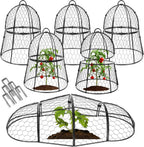 Decoroca 6 PCS Garden Cloches for Plants - Chicken Wire Plant Protectors from Animals, Outdoor Plant Cages to Keep Squirrels, Rabbits & Birds Out of Vegetable - DIY in 5 Forms - Sturdy Anti-Rust Dome