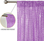 Sugargirl Lavender Purple Sequin Backdrop Curtain 2 Panels 2FTx8FT Glitter Lavender Background Drapes Sparkle Photography Backdrop for Party Wedding Birthday Wall Decoration