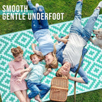 OLANLY Waterproof Outdoor Rug 4x6 ft, Outdoor Plastic Straw Rug for Camping, RV Mat Outside, Outdoor Carpet for Porch, Deck, Backyard, Balcony, Picnic, Turquoise & White