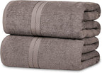 Casa Lino Bath Sheets Set Extra Large - 100% Cotton Extra Large Bath Towels - Highly Absorbent & Quick Dry Oversized Towels for Adults - 60" x 30" - Pack of 2 - (Brown)