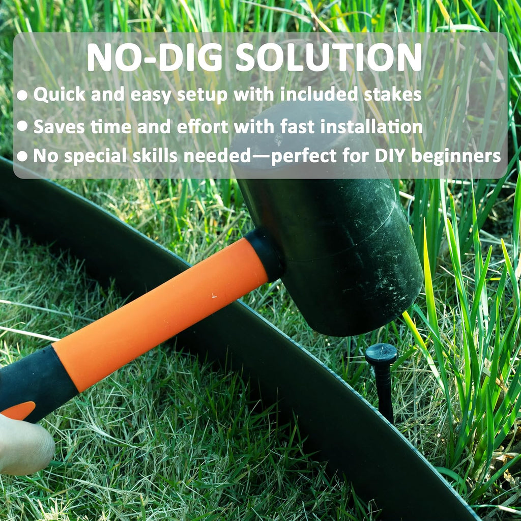 4 inch Tall Landscape Edging Kit 120FT Garden Edging with Spikes for Lawn Edging and Flower Beds (Black, 120FT)