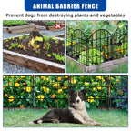 26 Pack Decorative Garden Fence, 22in X 28ft Arched No Dig Fence Border, Garden Edging Border, Rustproof Metal Animal Barrier with Ground Stake for Dog, Rabbit, Outdoor Yard Patio Decor