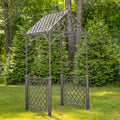 9.5ft T Iron Garden Arch with Embellished Trellis London 1820" (Antique Bronze)
