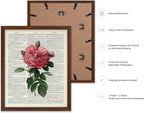 Poster Master Dictionary Art Poster - Pink Roses Print - Flower Art - Floral Art - Gift for Him, Her & Florist - Minimal Decor for Living Room, Bedroom, Dorm or Flower Shop, 16x20 Brown Framed