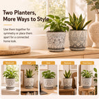 Gepege Ceramic Plant Pots, 6 Inch Indoor Planters with Drainage & Saucers