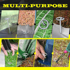8 Gauge Circle Top Lanscape Pins - 45 Pack x 6 Inch Galvanised, Heavy Duty, Not Easy to Bend, Garden Stakes for Tarps, Lawn Turf, Weed Mats, More Holding Power (45 Pins)