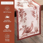 Maison d' Hermine Table Runner 100% Cotton Double Layer Table Runners 108 inches Long for Thanksgiving Christmas Decorations Home Kitchen Dining Party Wedding (Holy Jouy - Brown, 14.5" x 108")