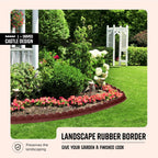 Playsafer L-Shaped Flexible Rubber Castle Edger for Lawns Landscaping and Playgrounds | Easy No Dig Installation (6 Pack, Red)