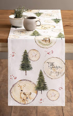 Maison d' Hermine Table Runner 100% Cotton Single Layer Table Runners 90 inches Long for Thanksgiving Christmas Decorations Home Kitchen Dining Party Wedding (Mountain Life, 14.5" x 90")