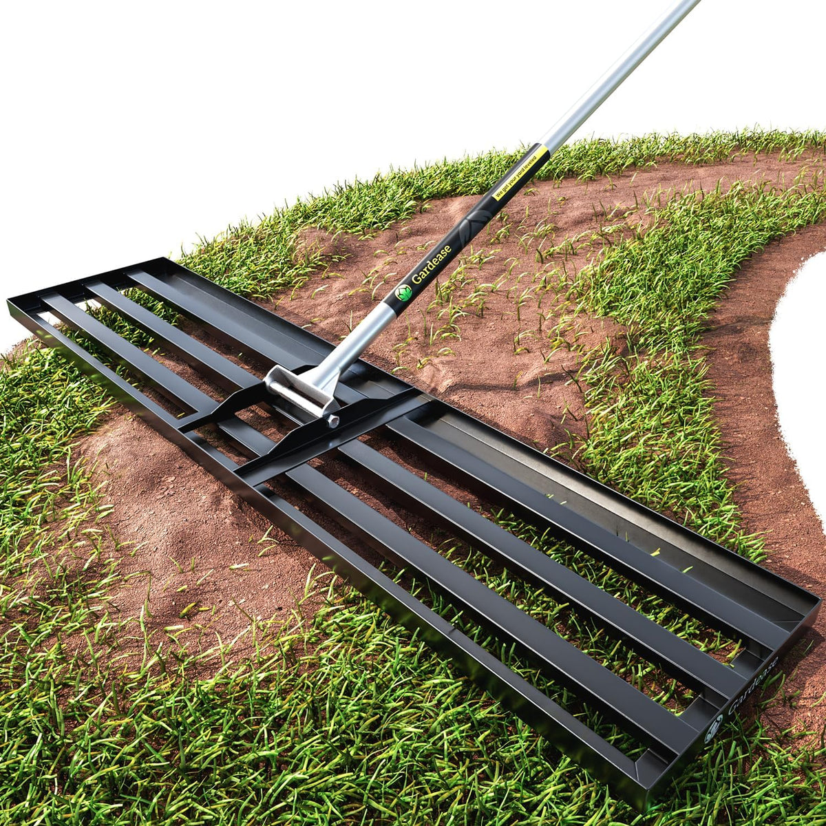 Gardease Lawn Leveling Rake 48" x 10" - Heavy Duty Professional Grade Reinforced Steel Landscape Tool for Soil, Sand & Garden - Superior Strength and Durability