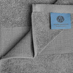 White Classic Resort Collection Soft Washcloth Face & Body Towel Set | 12x12 Luxury Hotel Plush & Absorbent Cotton Wash Clothes [12 Pack, Smoke Grey]