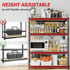 REIBII Storage Shelves Adjustable Metal Shelving 1600LBS Garage Shelves Industrial Metal Shelves 4 T ier Garage Shelving for Warehouse Basement Kitchen Pantry Closet, 11.8" D x 23.6" W x 56.7" H