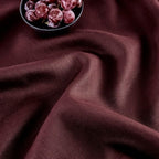 Solino Home Linen Burgundy Table Runner 120 Inches Long - 100% Pure Linen 14 x 120 Inch Table Runner for Fall, Autumn, Thanksgiving, Christmas, Holiday - Classic Hemstitch