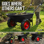 Best Choice Products Dual-Wheel Wheelbarrow Garden Cart - 500 lb Capacity, Extra-Large Wheels, Built-in Stand, for Yard, Garden & Landscaping - Black