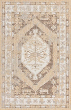 Unique Loom Outdoor Traditional Collection Area Rug - Valeria (5' 3" x 7' 10" Rectangle, Natural/ Ivory)
