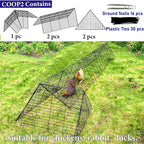 Heavy Duty Chicken Run Tunnel for Yard & Outside, Foldable & Expandable Chicken Tunnel, Portable Predator-Proof Poultry Playpen for Chickens, Rabbits & Ducks