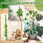 Duspro Green Stackable Mesh Moss Pole for Climbing Vines, Supporting Monstera Trellis, Extendable Plant Pole Moss Sticks, Potted Plant Stakes (4 Pack, 71'')