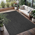 Washable Indoor Outdoor Rug 5x7 Weather Resistant Area Rugs Modern Solid for Porch Deck Balcony Backyard Patio Outside Carpet (5 X 7 Dark Grey)