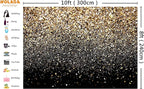 WOLADA Black and Gold Backdrop Golden Glitter Backdrop for Photography Wedding Birthday Baby Shower Party Photo Studio 10x8FT 11176
