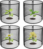 4 Pack Metal Plant Cage Protectors from Animals-11.8 x 11.8 Inch Garden Plant Protector - Sturdy Bunny Barricades Chicken Wire Cloche Plant Protectors for Keeping Bunny Animals Out