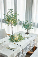 LITBLOOM Lighted Tabletop Olive Tree 18IN 50 LED Fairy Lights with Timer Battery Operated or USB Plug in Bonsai Tree for Wedding Christmas Spring Home Decoration