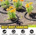 TigeJoy 15FT Flat Soaker Hose, Heavy Duty Double Layer Garden Watering Hose, Flexible Leakproof Drip Irrigation Hose for Raised Beds, Lawns & Vegetables, Save 80% Water