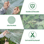 10 * 50FT Ultra Fine Garden Mesh Netting Pest Barrier, White Plant Covers for Outdoor Patio Greenhouse Crops Vegetables Fruit Flower Garden Protection, Row Covers Fabric Screen Insect Bug Bird Netting