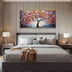 Framed Canvas Wall Art for Living Room Bedroom Office Large Tree of Life Wall Art Colorful Tree Picture Modern Canvas Prints Decor Size 24x48