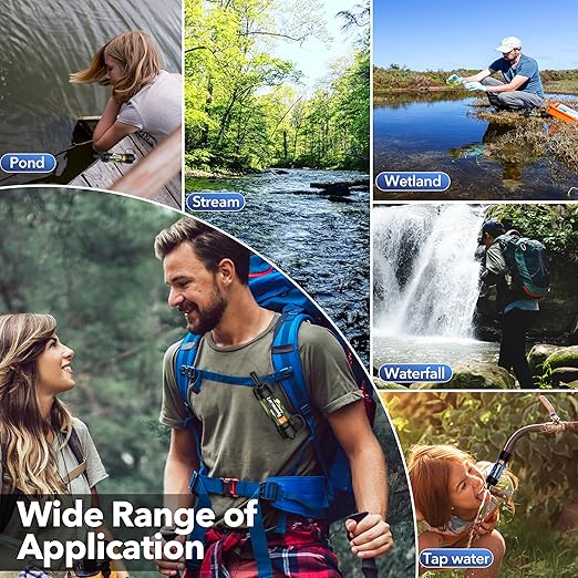 Mini Straw Water Filter - Portable Water Filter, Personal Water Filtration System, Water Purifier Straw, Outdoor Emergency and Survival Gear for Hiking, Camping Accessories and Travel (4PCS)