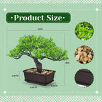Der Rose 8'' Artificial Bonsai Tree Small Fake Potted Plants for Zen Japanese Home Office Desk Bathroom Shelf Decor