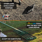 LANDZIE - The Original Lawn Leveling Rake – 24" Steel Handle Yard Leveler, Lawn Level Tool for Creating a Flat Surface - Works for Soil, Dirt, Topdressing, and Ground