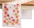 Maison d' Hermine Table Runner 100% Cotton Single Layer Table Runners 60 inches Long for Thanksgiving Christmas Decorations Home Kitchen Dining Party Wedding (Crystal Star, 14.5" x 60")