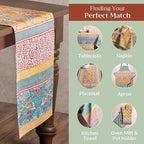 Maison d' Hermine Table runner 100% Cotton Single Layer Table Runners 108 inches long Decorative for Home Kitchen Dining Party Baby Shower Wedding Bridal Shower Spring Summer (Marquise, 14.50" x 108")