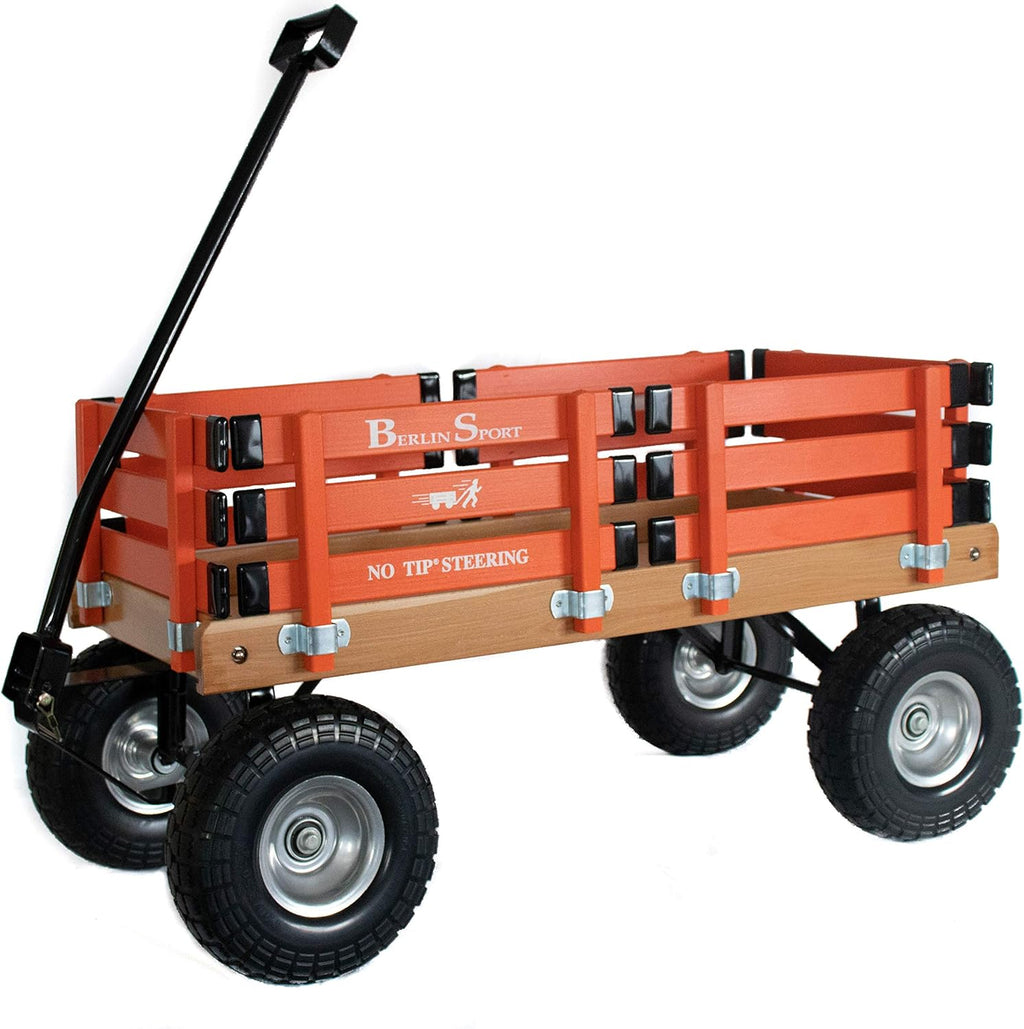 Berlin Flyer Sport Wagon - Model F410 - Amish Made in Ohio, USA - 10" No-Flat Tires (Orange)